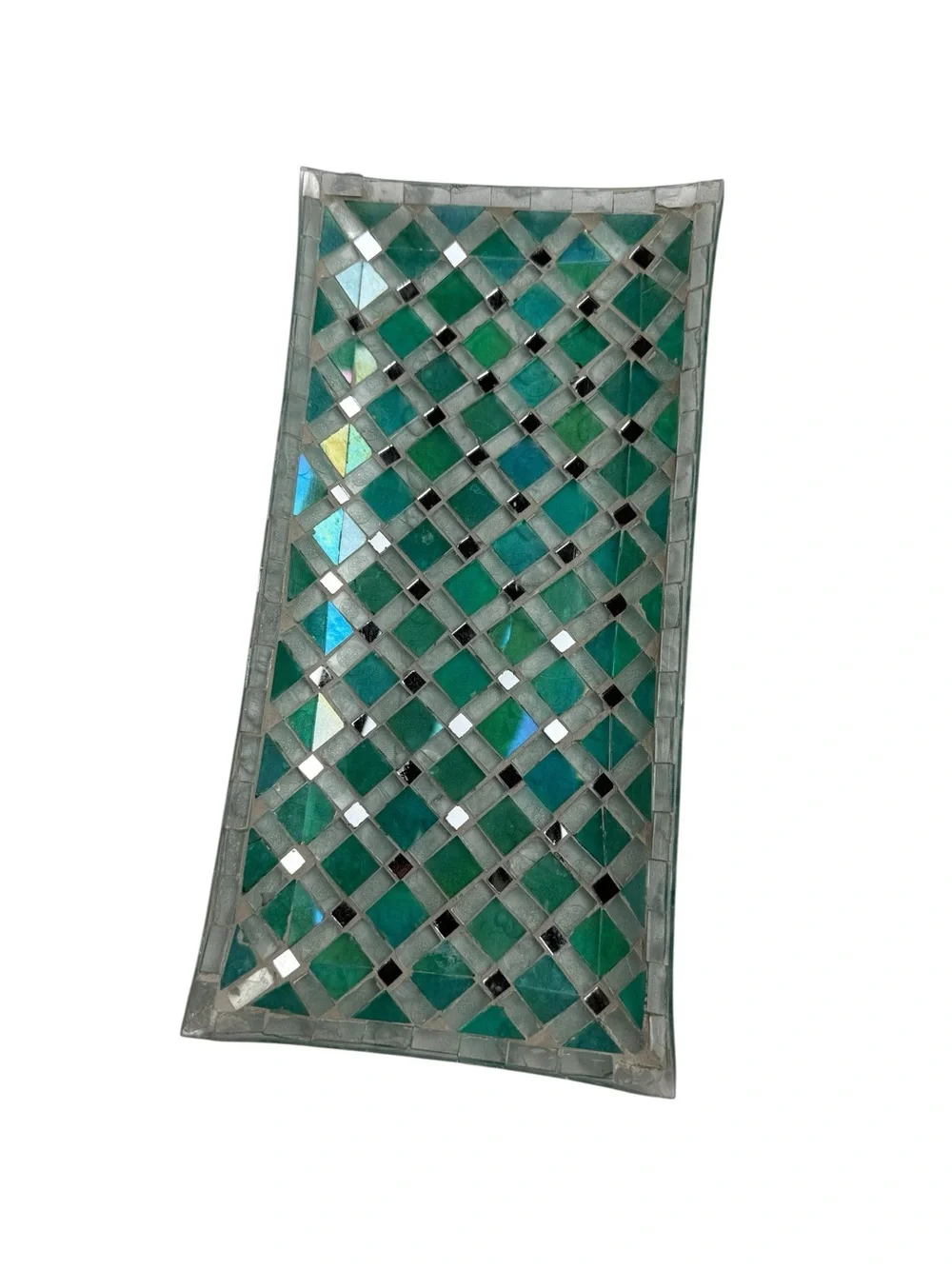 Pier 1 Green and Teal Mosaic Glass Wall Panel